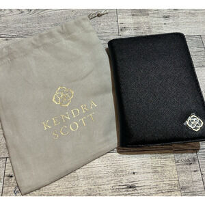 Kendra Scott Passport Holder black multi pocketed NEW with bag logo